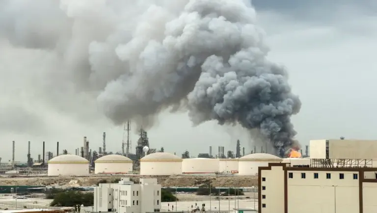 دخان يتصاعد في أعقاب ضربة استهدفت مصفاة للنفط في البحرين